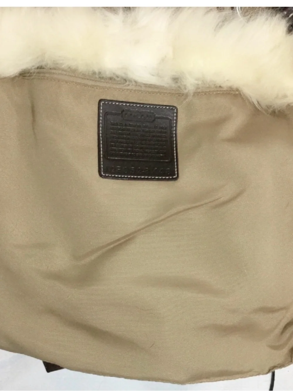 Coach Brown Signature Hobo with Cream Fur Trim